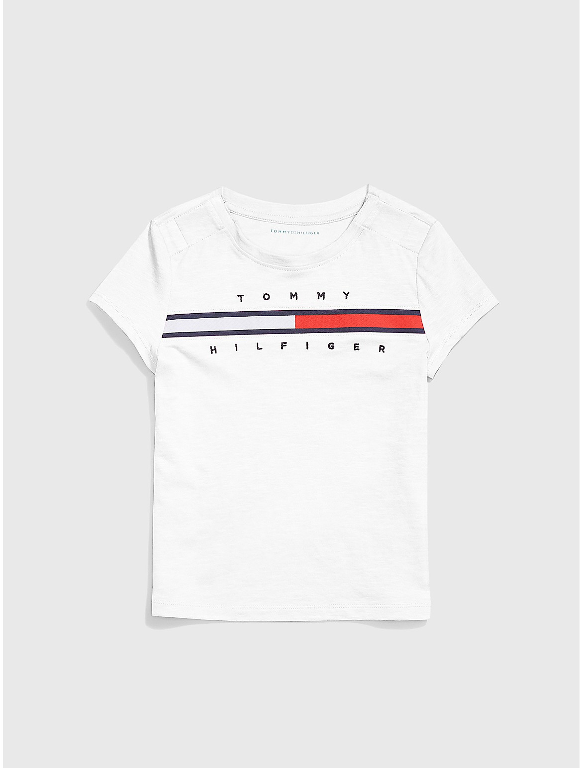 Tommy Hilfiger Girls' Icon Stripe T-Shirt - White - XS