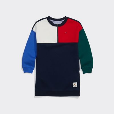 tommy hilfiger colorblock hoodie dress