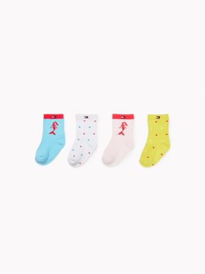 Tommy Hilfiger Girl's Baby Sock 4Pk Multi - L-XL