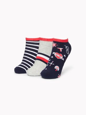 Tommy Hilfiger Girl's Kids Ankle Sock 3Pk Multi - M