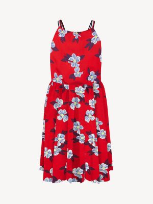 tommy hilfiger red floral dress