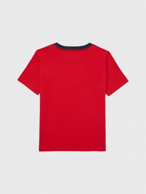 Kids' Flag Stripe Logo T-Shirt, Primary Red