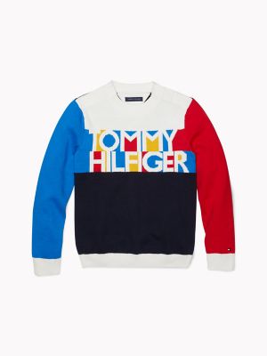 tommy hilfiger colour blocked logo sweatshirt