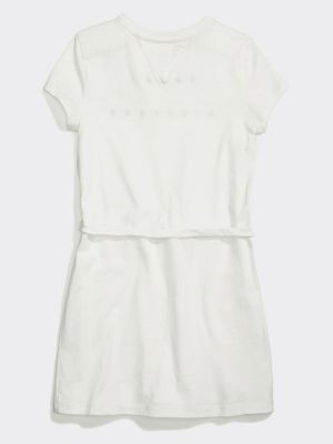 Kids' Signature Stripe Dress, Classic White