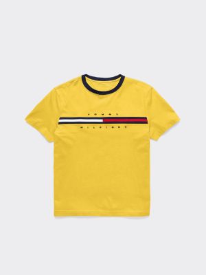 Kids' Flag Stripe Logo T-Shirt, Maize