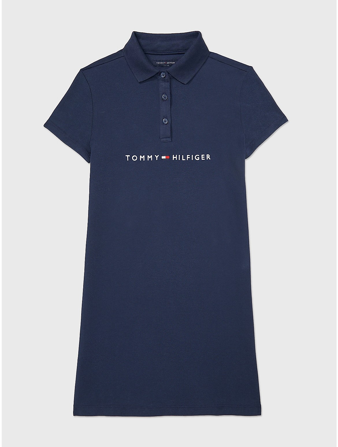 Tommy Hilfiger Girls' Kids' Embroidered Tommy Logo Dress - Blue - L