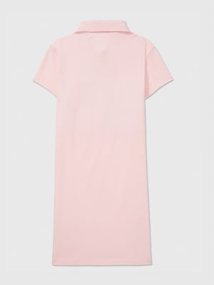 Kids' Embroidered Tommy Logo Polo Dress, New Ballerina Pink