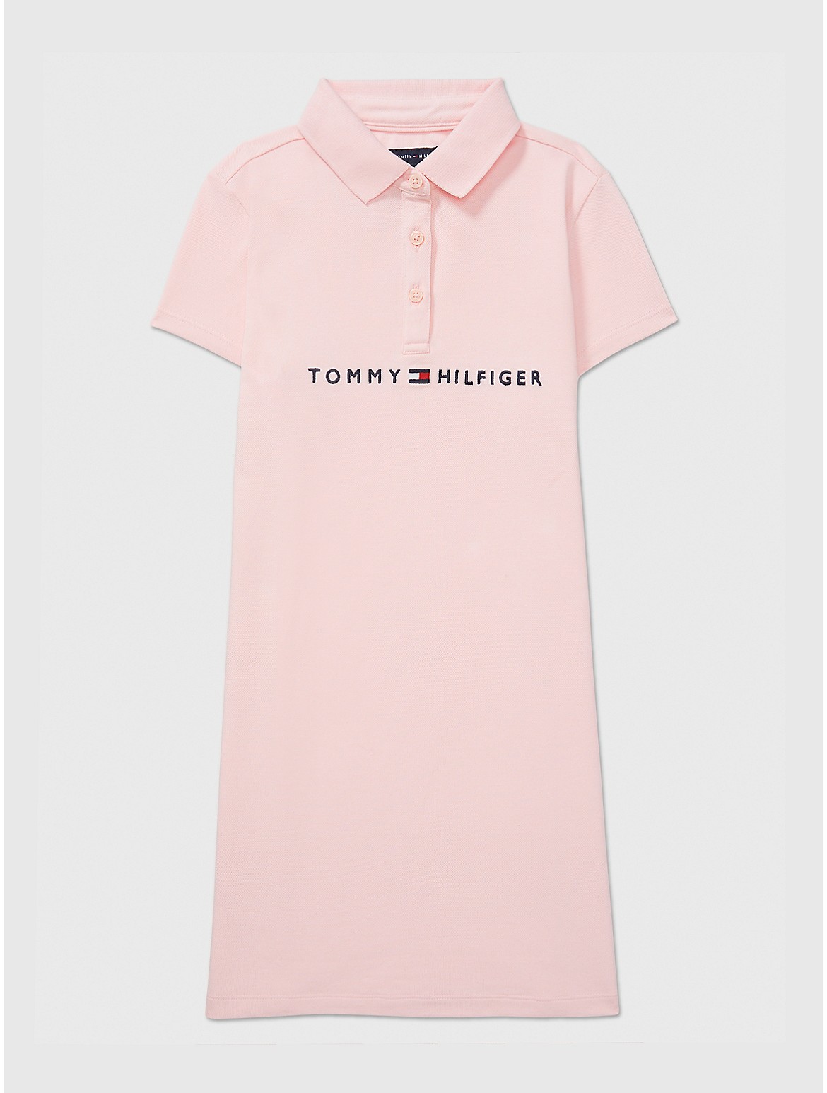 Tommy Hilfiger Girls' Kids' Embroidered Tommy Logo Dress - Pink - L