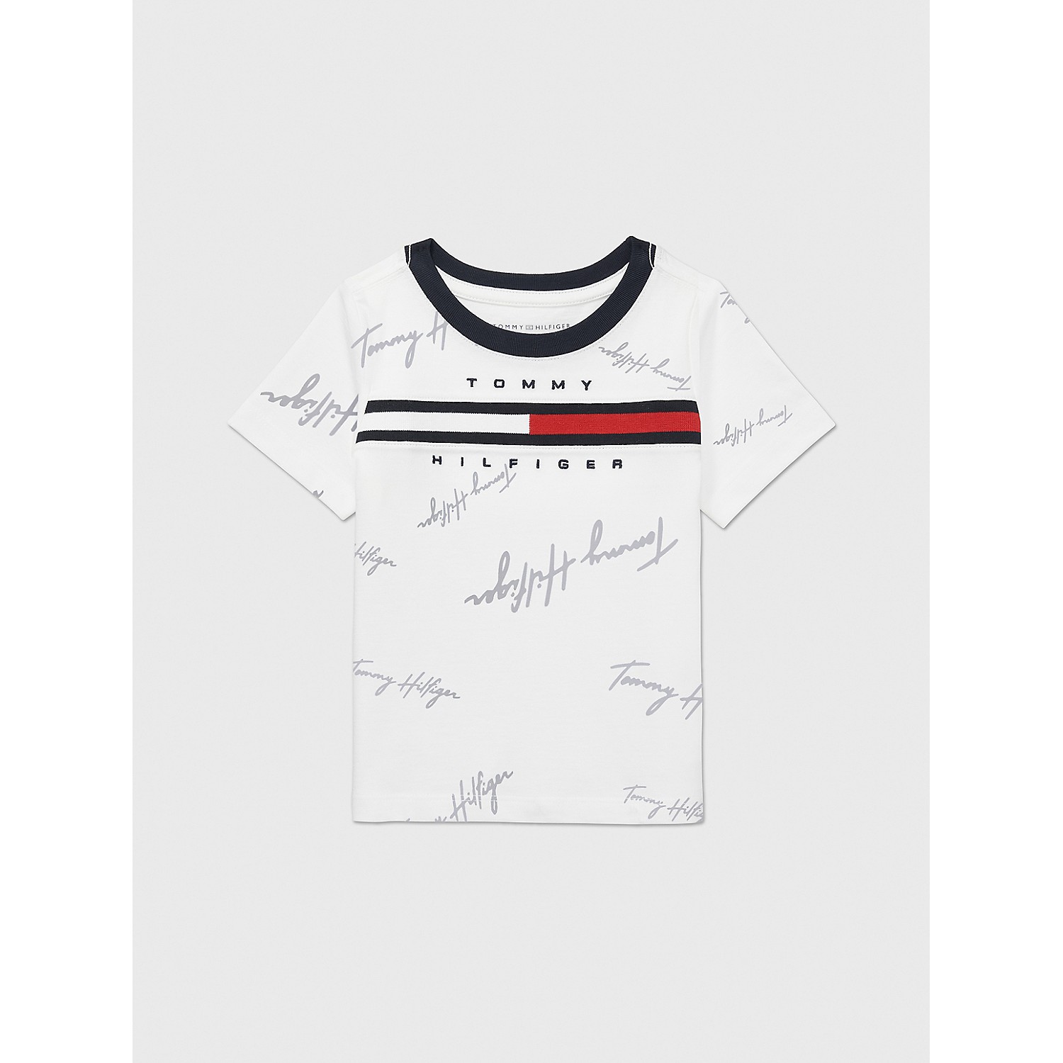 TOMMY HILFIGER Babies Signature Flag Stripe Logo T-Shirt