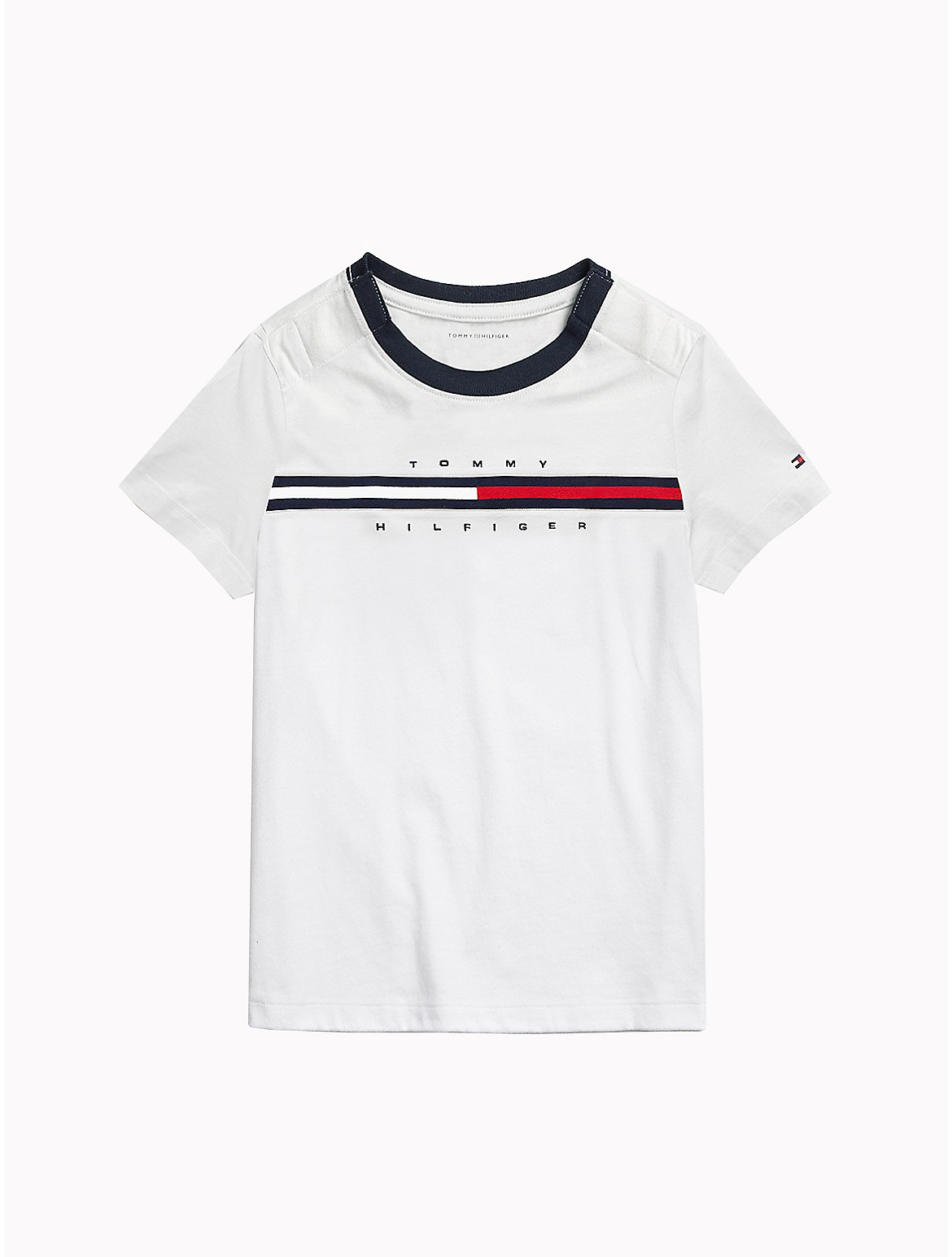 Tommy Hilfiger Boys' Kids' Logo Stripe T-Shirt