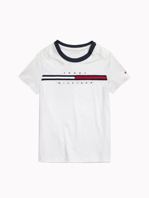 Kids' Logo Stripe T-Shirt, Bright White
