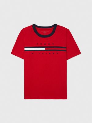 Kids' Logo Stripe T-Shirt, Primary Red
