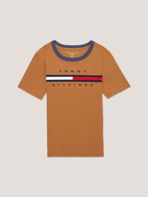 Kids' Flag Stripe Logo T-Shirt, Golden Rays