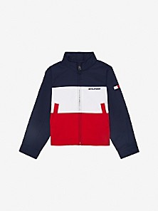 Navy Blazer Bright White-PT/Apple RED Tommy Hilfiger Boys Adaptive Yacht Jacket with Magnetic Buttons 