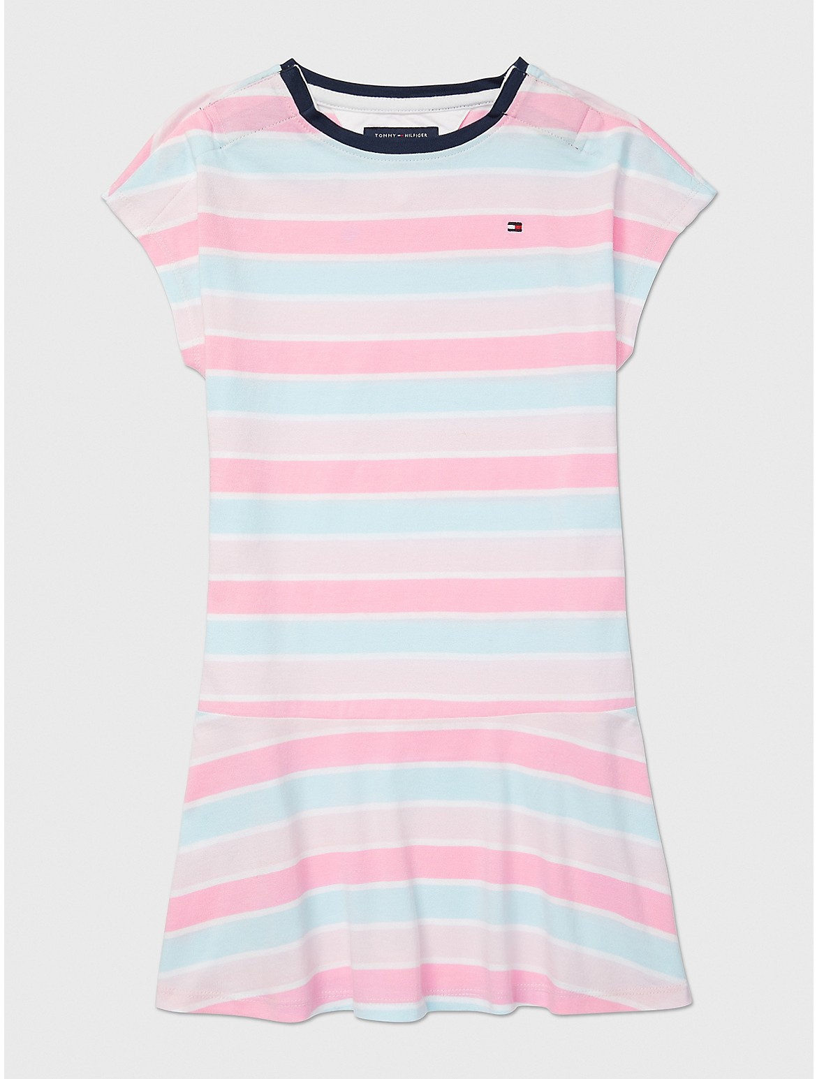Tommy Hilfiger Girls' Candy Stripe Knit Dress - Blue - XL
