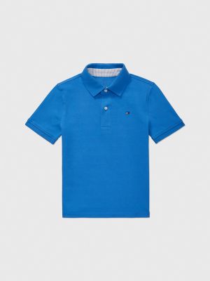 Kids' Solid Stretch Polo, Cobalt