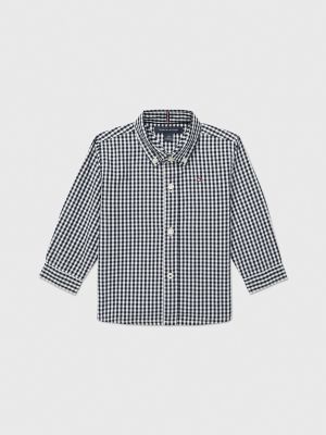 Babies' Gingham Shirt, Navy