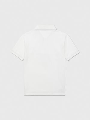 Kids' Solid Stretch Polo, Fresh White