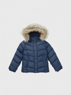 Kids Faux Fur Hooded Jacket