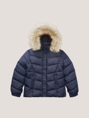 Puffer jacket with fur hood kids deals