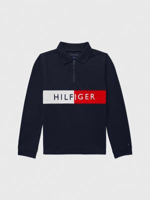 Polo Neck Ruched Top, Icon Hilfiger LS Regular Polo