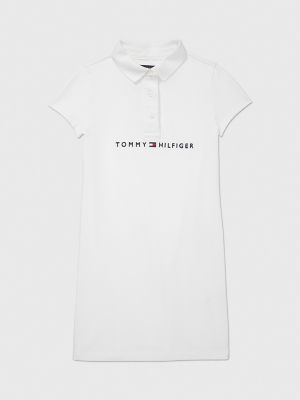 Kids' Logo Polo Dress, Fresh White