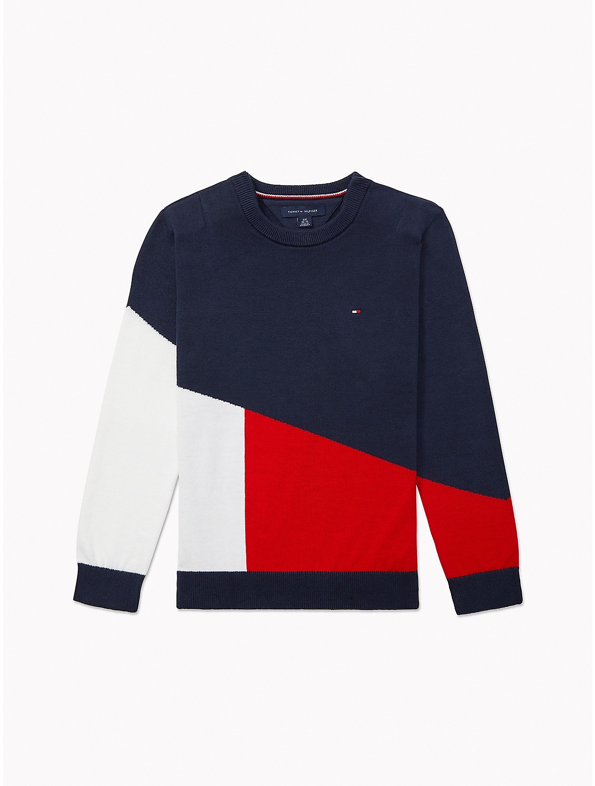 Tommy Hilfiger Boys' Colorblock Sweater - Blue - S