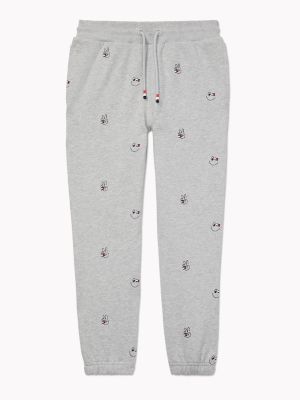 Kids' Peace and Smiles Critter Sweatpant, Grey Heather Multi