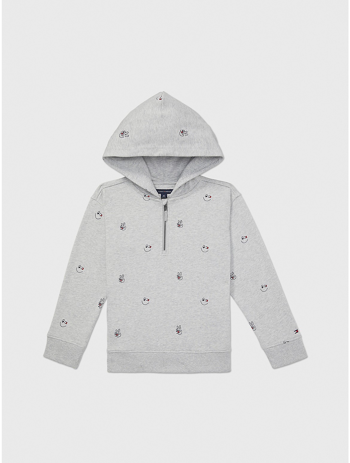 Tommy Hilfiger Boys' Peace and Smiles Critter Hoodie - Grey - XL