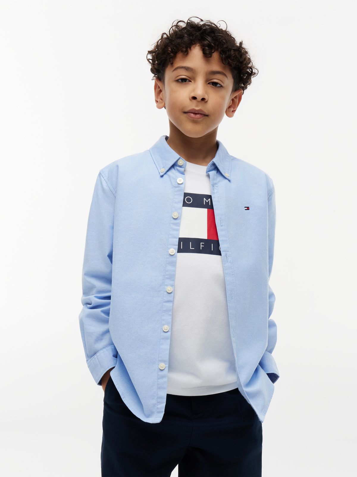 Kids' Stretch Oxford Shirt — Powder Blue
