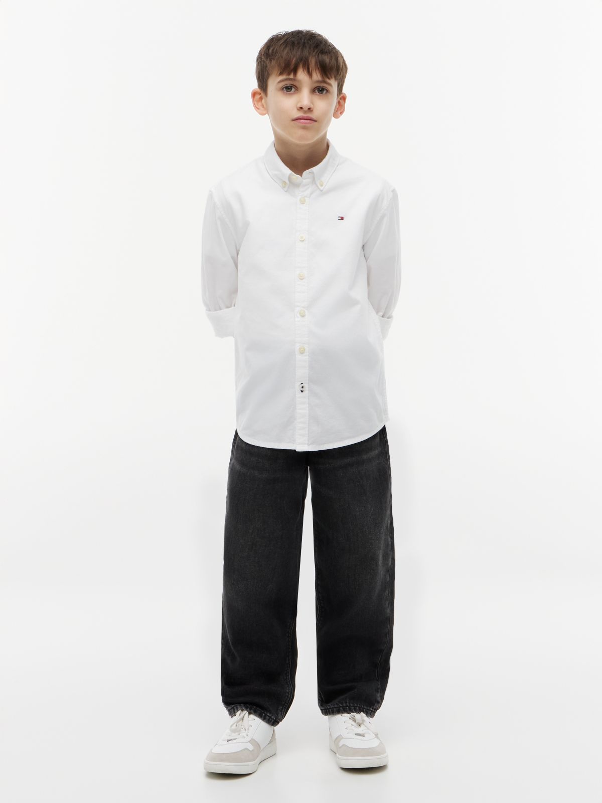 Kids' Stretch Oxford Shirt — Optic White