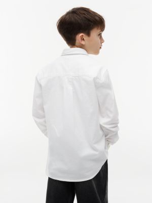 Детская рубашка Tommy Hilfiger Stretch Oxford, цвет: Оптический белый — фото 4