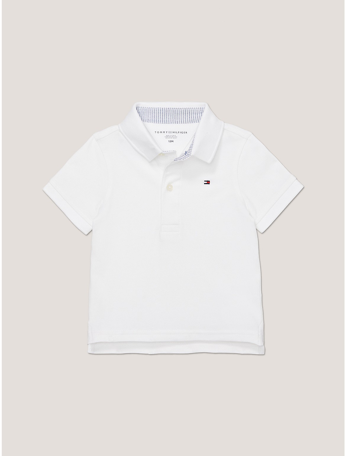 Tommy Hilfiger Boys' Babies' Solid Stretch Polo - White - 18M
