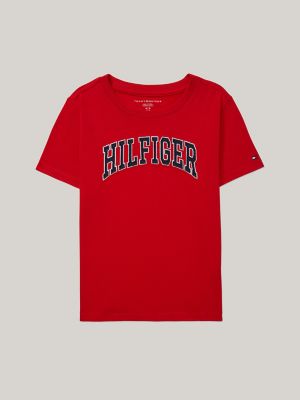 Kids' Embroidered Varsity T-Shirt, Blush Red