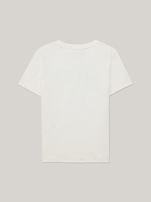 Kids' Embroidered Varsity T-Shirt, White Greige