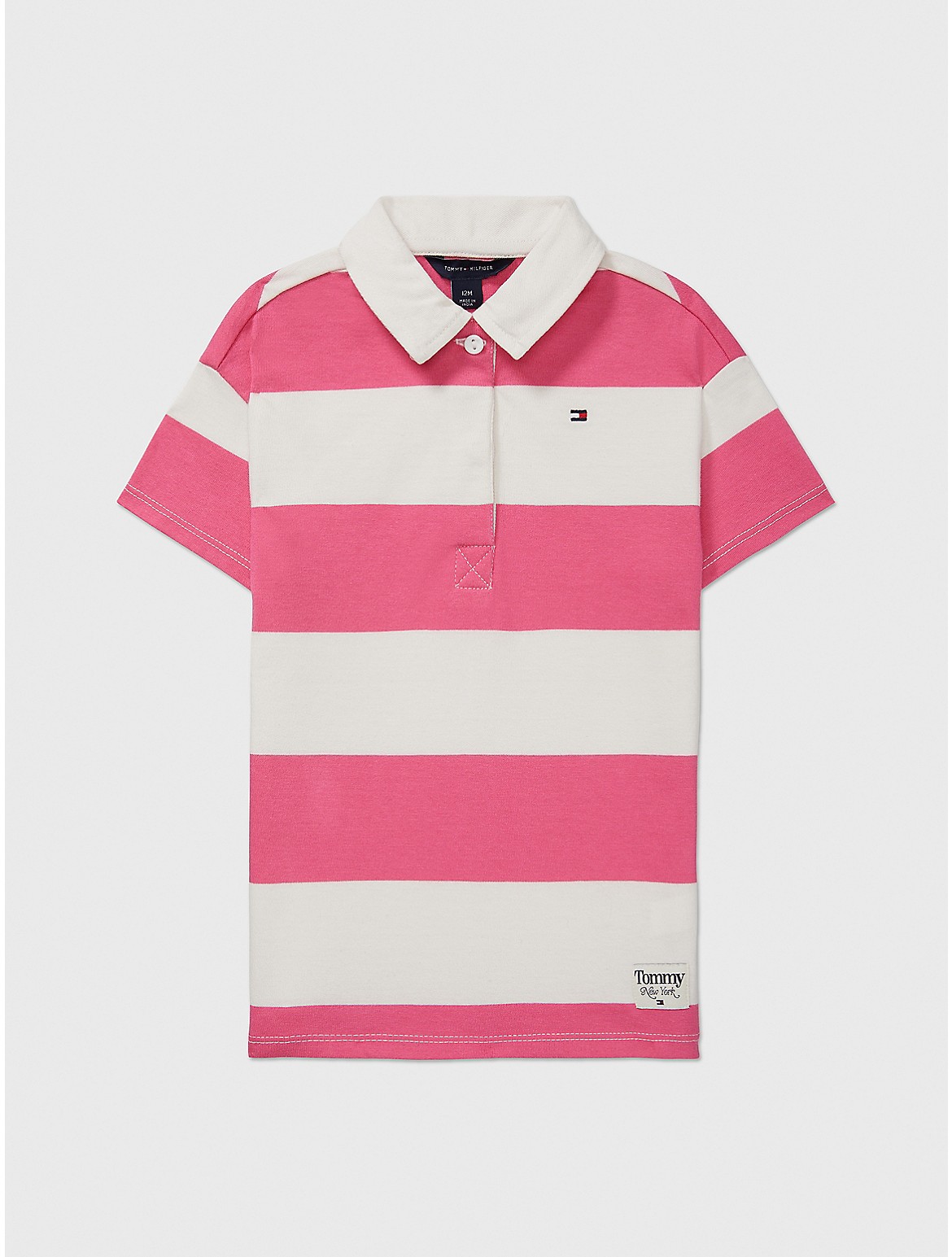 Tommy Hilfiger Girls' Babies' Rugby Stripe Dress - Pink - 12M