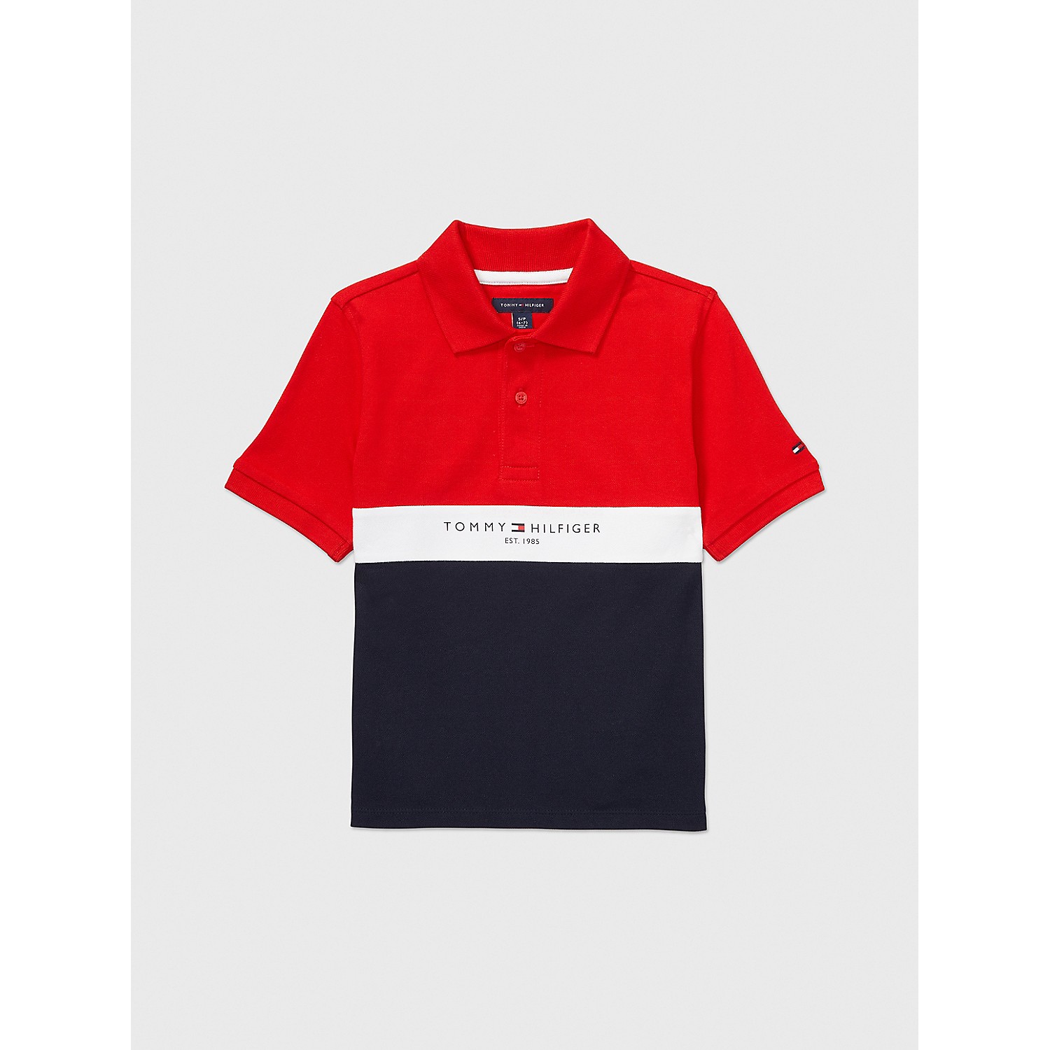 TOMMY HILFIGER Kids Seated Fit Flag Block Polo