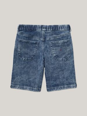 Kids' Pull-On Denim Shorts, Dark Wash