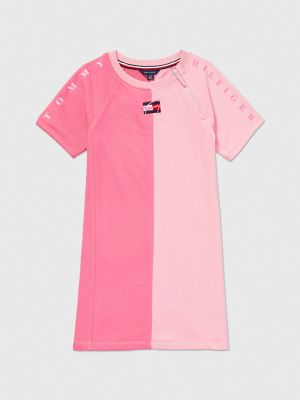 Kids' Colorblock Sweatshirt Dress, Popular Pink