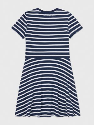 Kids' Stripe Skater Dress, Cobalt Sapphire Multi