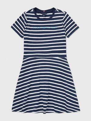 Tommy Hilfiger Girls Short Sleeve Striped Dress : : Clothing,  Shoes & Accessories