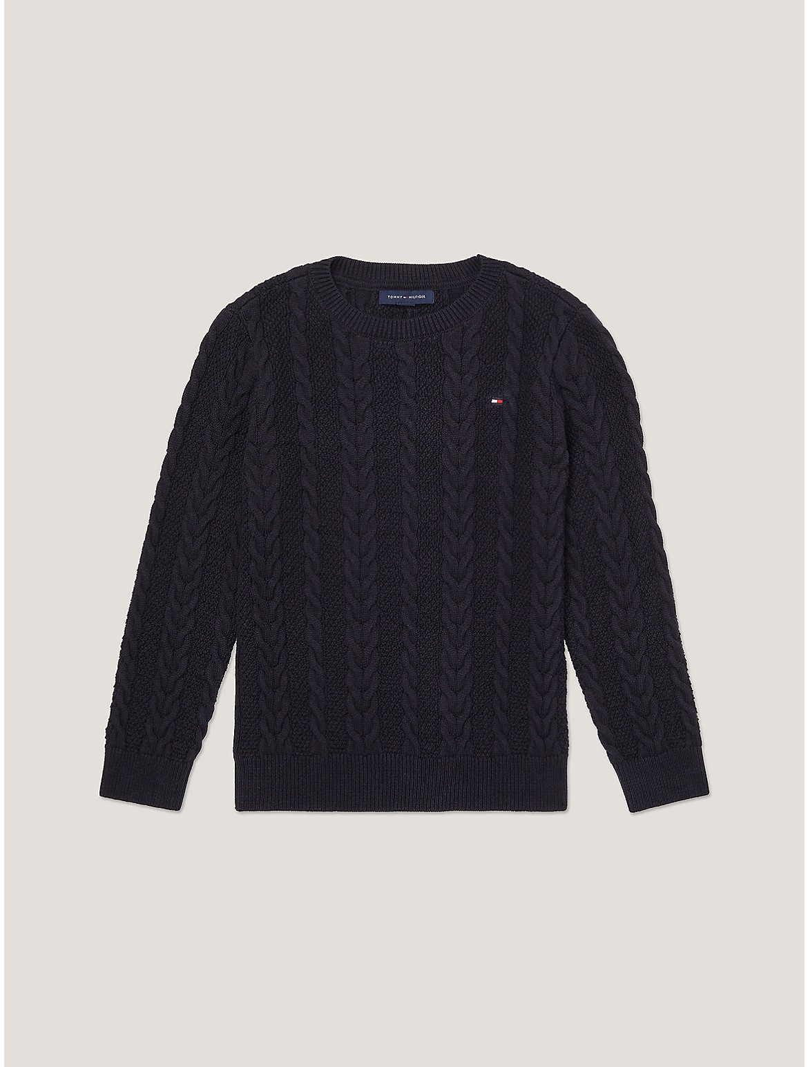 Tommy Hilfiger Boys' Kids' Cable Knit Sweater - Blue - L