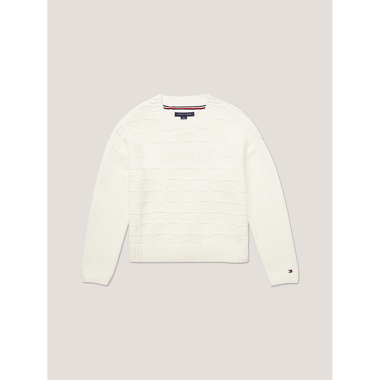 TOMMY HILFIGER Kids Check Cable Sweater