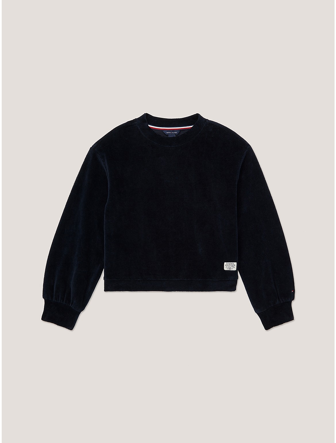 Tommy Hilfiger Girls' Kids' Velour Ribbed Knit Sweatshirt