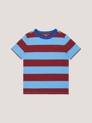 tommy hilfiger red and blue striped shirt
