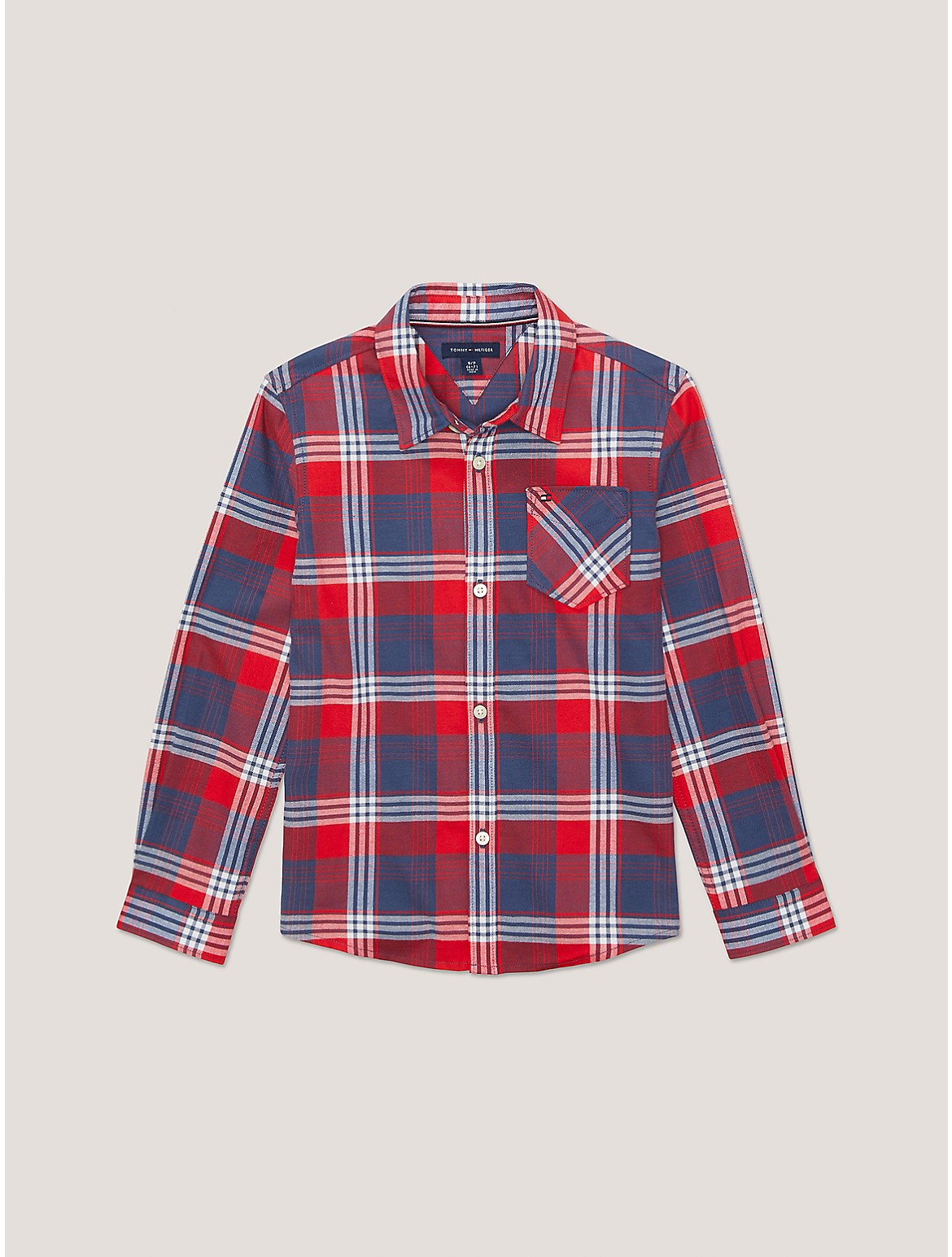 Tommy Hilfiger Boys' Kids' Plaid Shirt - Red - XXS