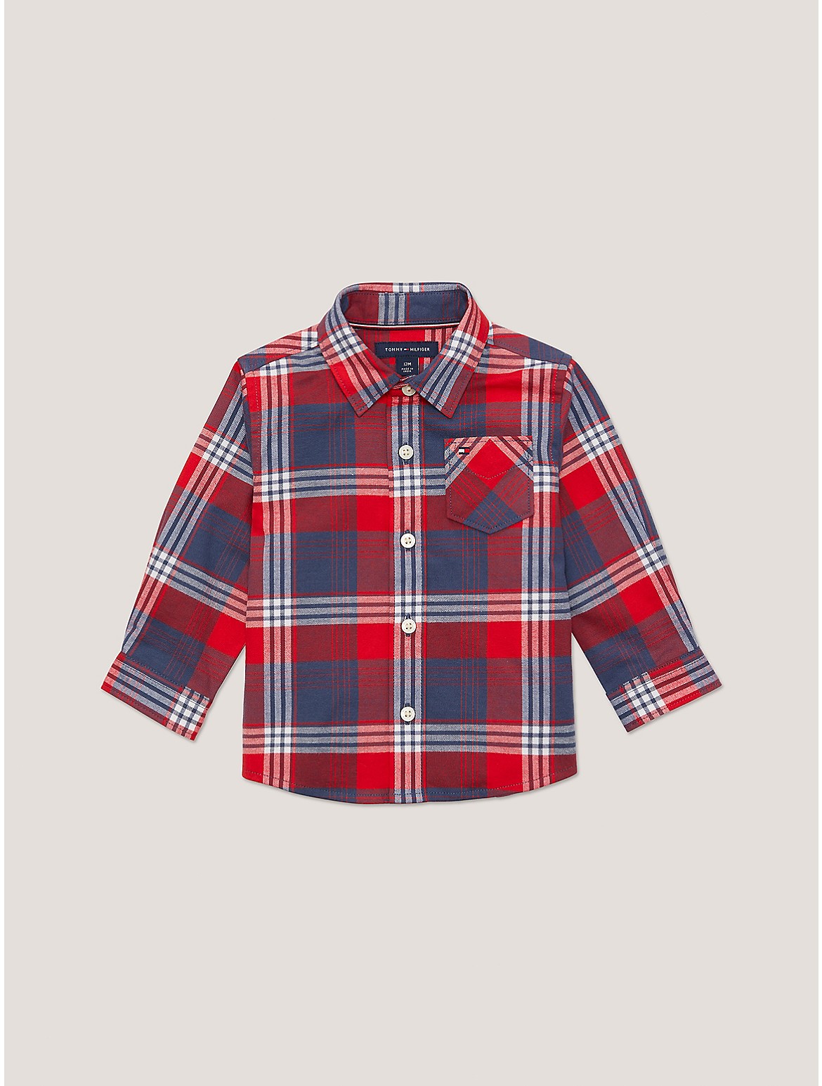 Tommy Hilfiger Boys' Babies' Plaid Shirt - Red - 6-9M