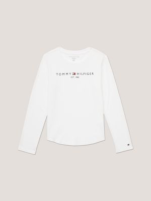 Tommy Hilfiger Women's Long Sleeve Crew Neck Logo Tee, Bright White Multi,  XX-Large : : Fashion