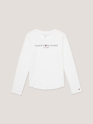 Tommy Hilfiger Kids Girl's Ski Girl Long Sleeve Tee Shirt (Big Kids) Snow  White Large (12-14 Big Kids) 