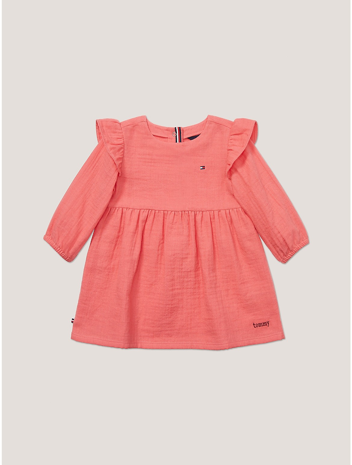 Tommy Hilfiger Girls' Babies' Muslin Frill Dress - Pink - 6-9M